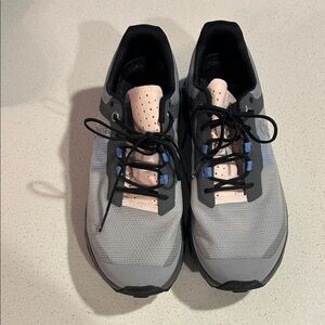 On Running Women's Gray and Pink Athletic Shoes